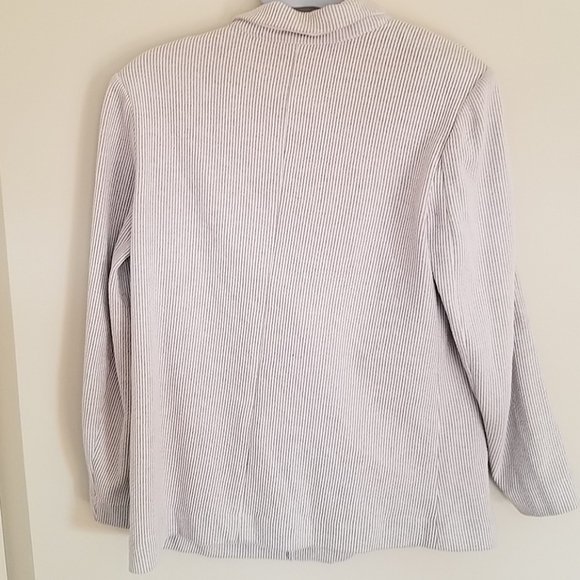 Daisy Fuentes Grey ribbed blazer size M - Picture 3 of 3